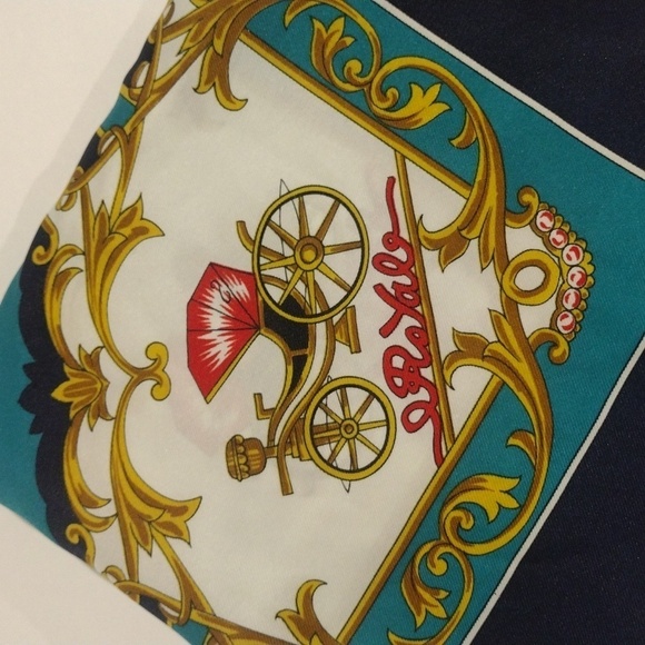 Royal Carriage Horse Print Scarf – Women’s Vintage 100% Polyester 35"x35" Scarf - Picture 8 of 8